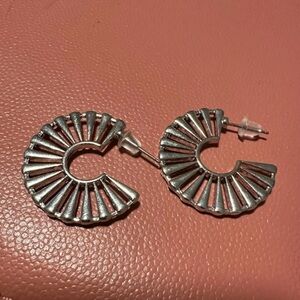 Kohl's Silver Radiant Fan Hoop Earrings